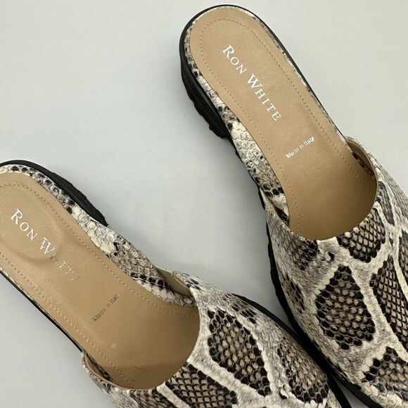 Ron White x Vibram Carley Python Leather Slides - Picture 4 of 6